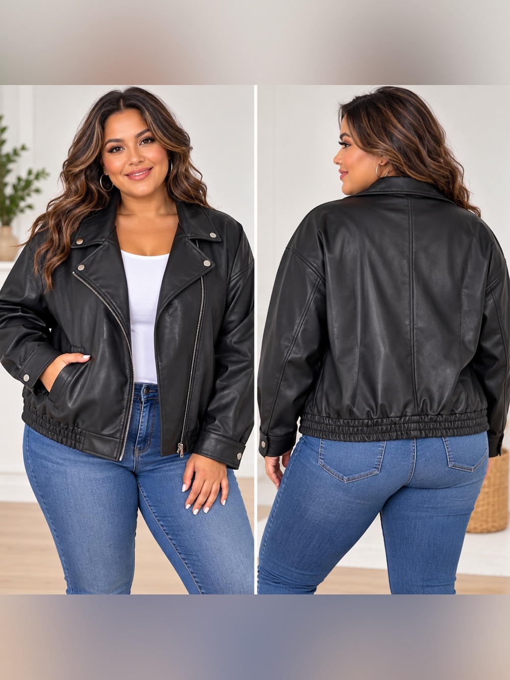 Wild Fable Jacket Size XXL Black Faux Leather Oversized Moto Biker